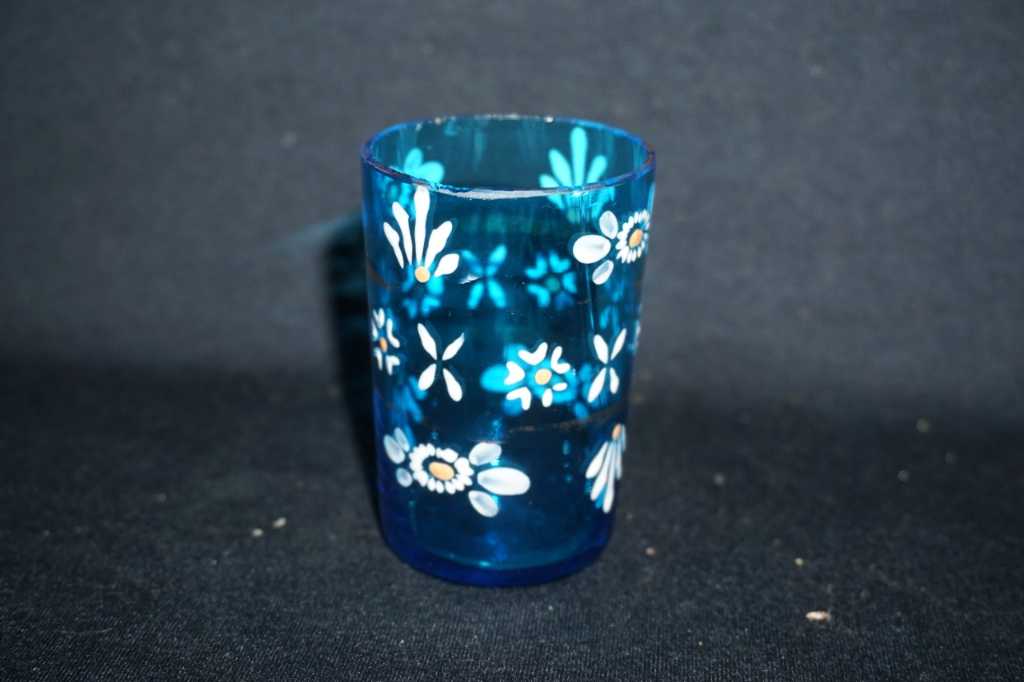 Gelas Sloki Biru Kembang