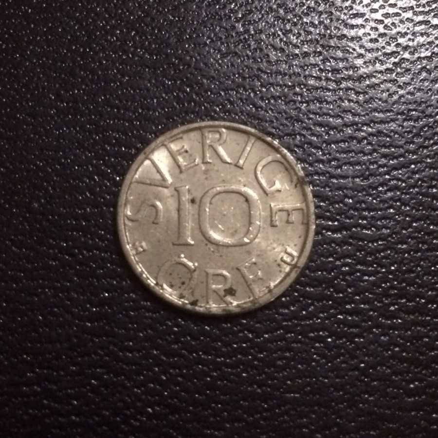 Swedia ( Sweden ) - 10 Ore 1977 U : Koin / Asing / Kuno