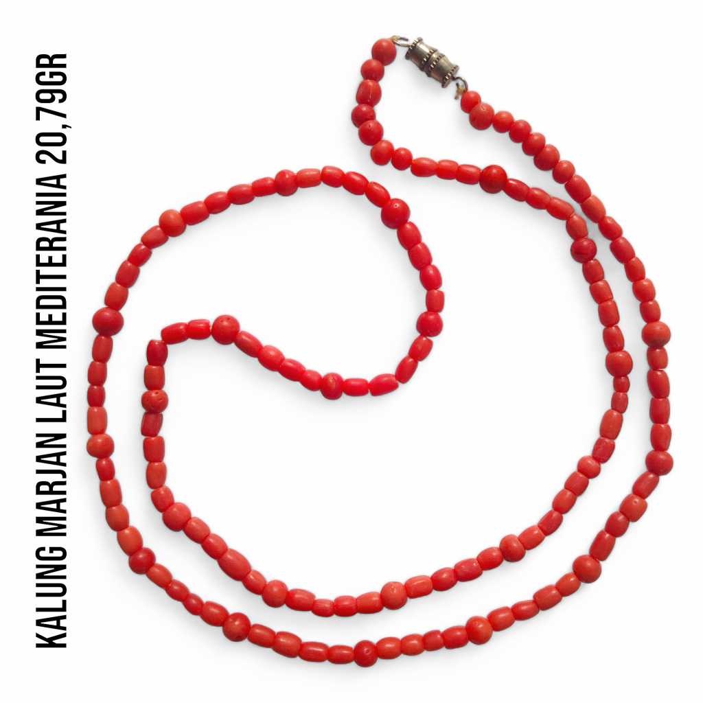 Kalung Marjan Corallium Rubrum Asli Laut Mediterania 20,79 Gram