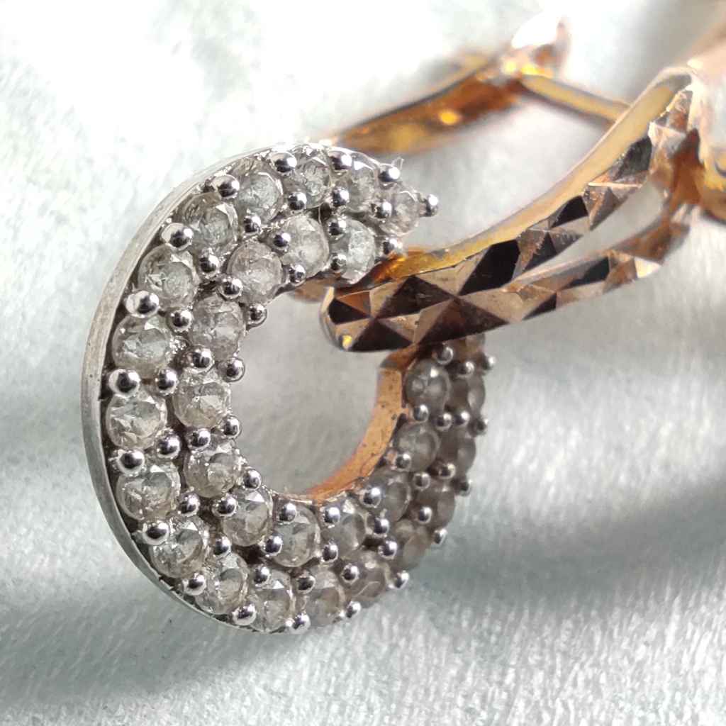 Perhiasan Emas Sepasang Anting-anting Klip Circle Rose Gold [A002]