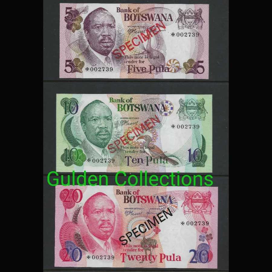 Botswana Set Specimen 5 Lembar UNC