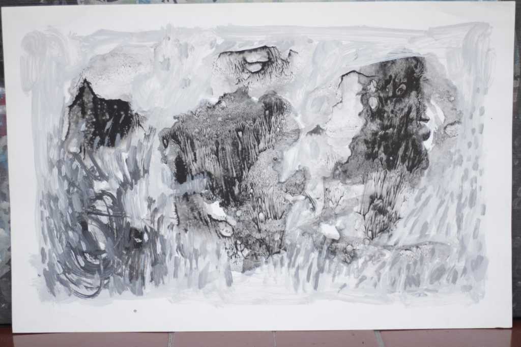 Lukisan tinta diatas kertas ( tebing Sunyi )