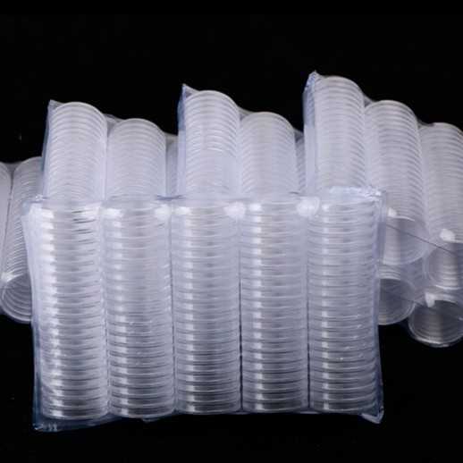 Pelindung koin Kapsul coin bening bulat 19 mm transparan