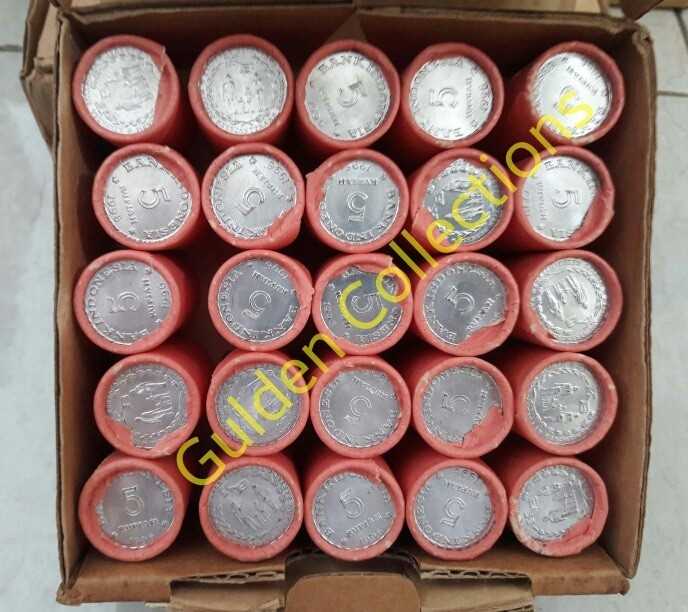 1 Roll Uang Kuno Koin Indonesia 5 Rupiah KB Kecil 1996 UNC