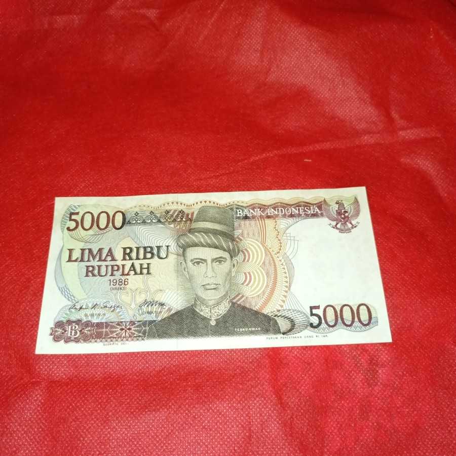 uang kuno 5000 teuku umar unc foxing