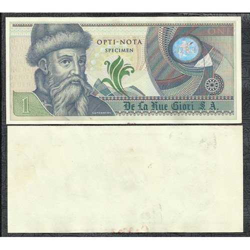 BL 1073 DE LA RUE GIORI SPECIMEN OPTI NOTA GUTENBERG 1 Test Note