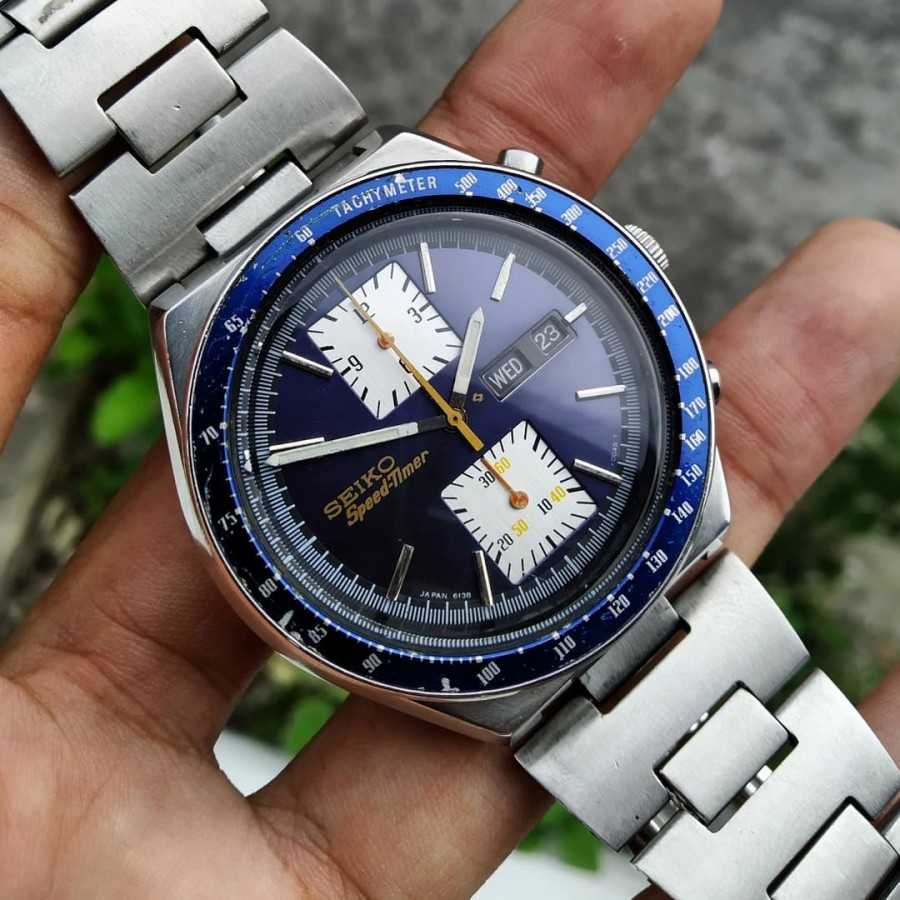 Seiko kakume big blue speed timer automatic vintage