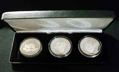 Malawi Endangered Wildlife 10 Kwacha 2005 Proof Silver coin total 3 coins
