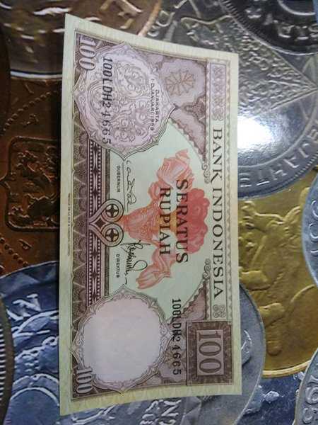 BL 1946 indonesia 100 rupiah 1959 mulus tidak lipat