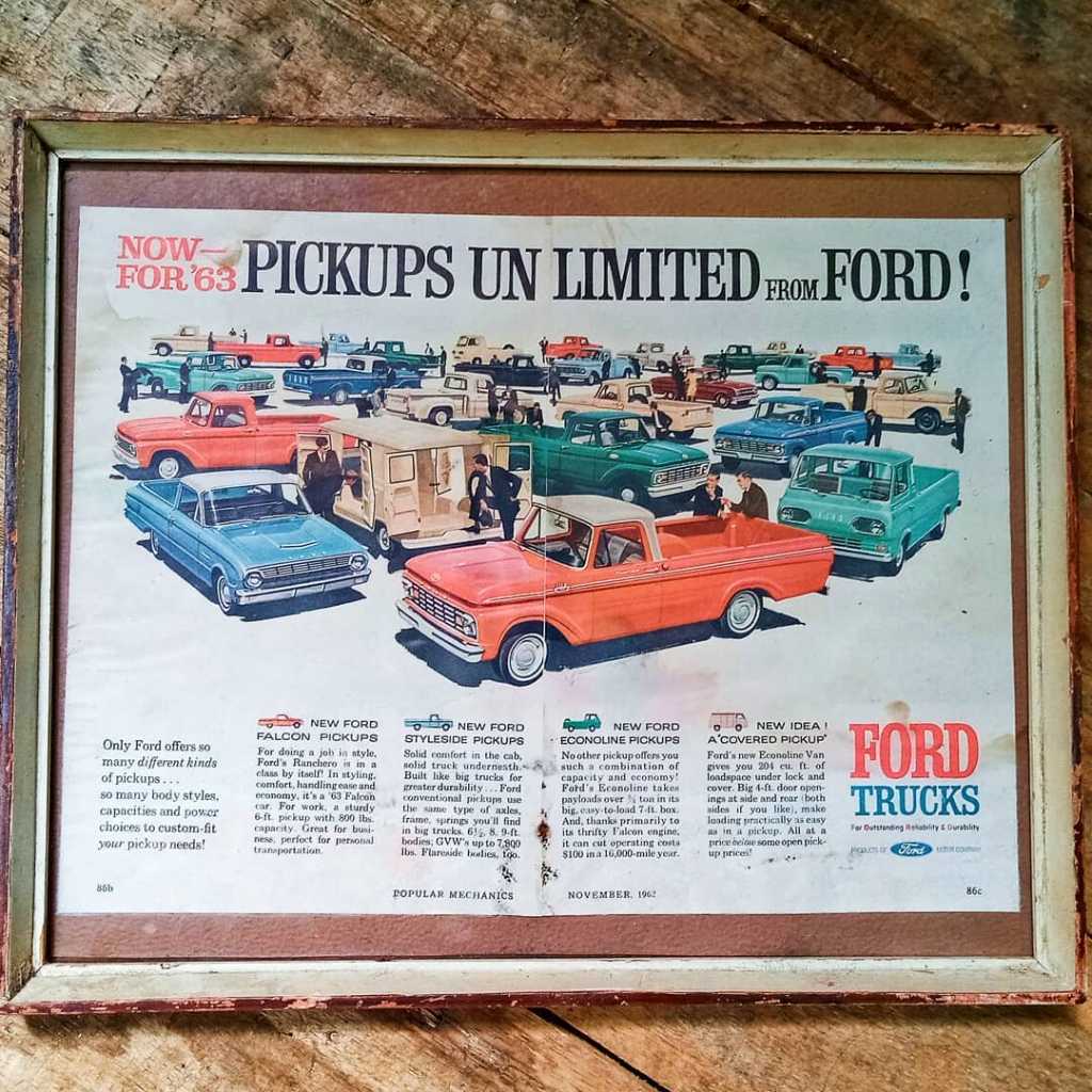 Iklan lawas Ford siap display 35 cm x 39 cm