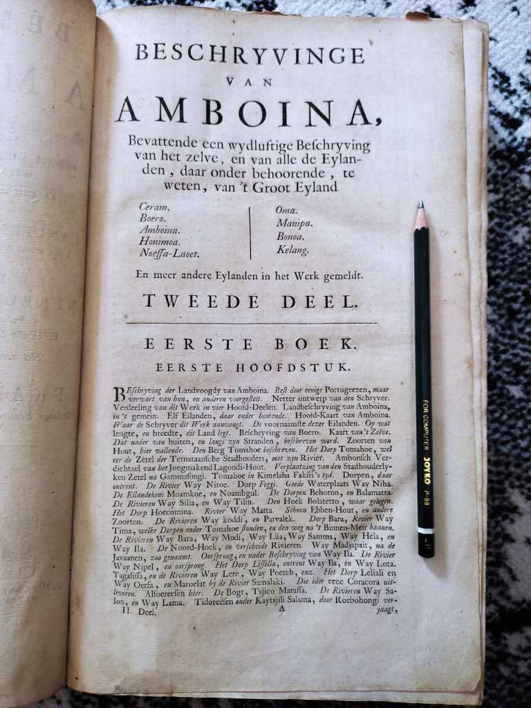 Buku AMBOINA by Francois Valentijn 1726.