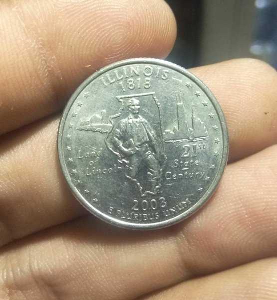 A 1980 Koin Quarter Dollar Usa Negara Bagian ILLINOIS 2003 Bekas Pakai Kondisi Sesuai Gambar
