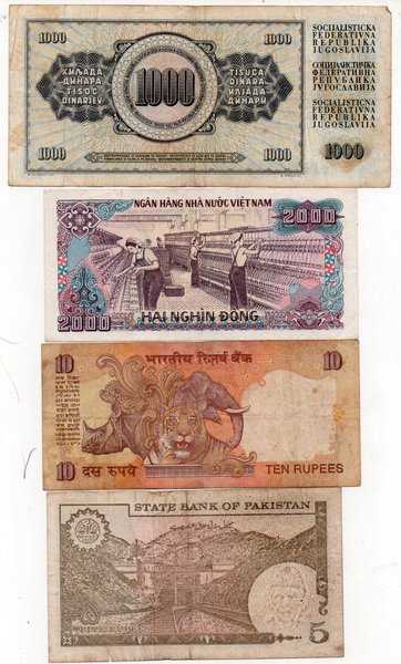 BL3333 Set 4 Lembar Uang Asing Lama Sesuai Gambar Asli Ready