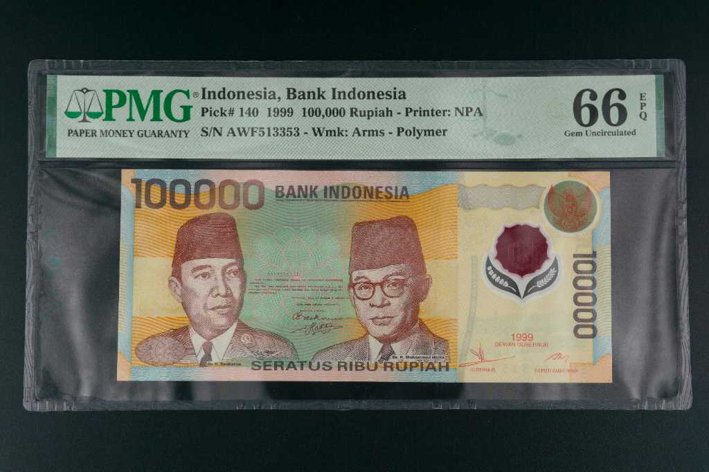 UANG PMG 100.000 RUPIAH 1999 SCORE 66 EPQ