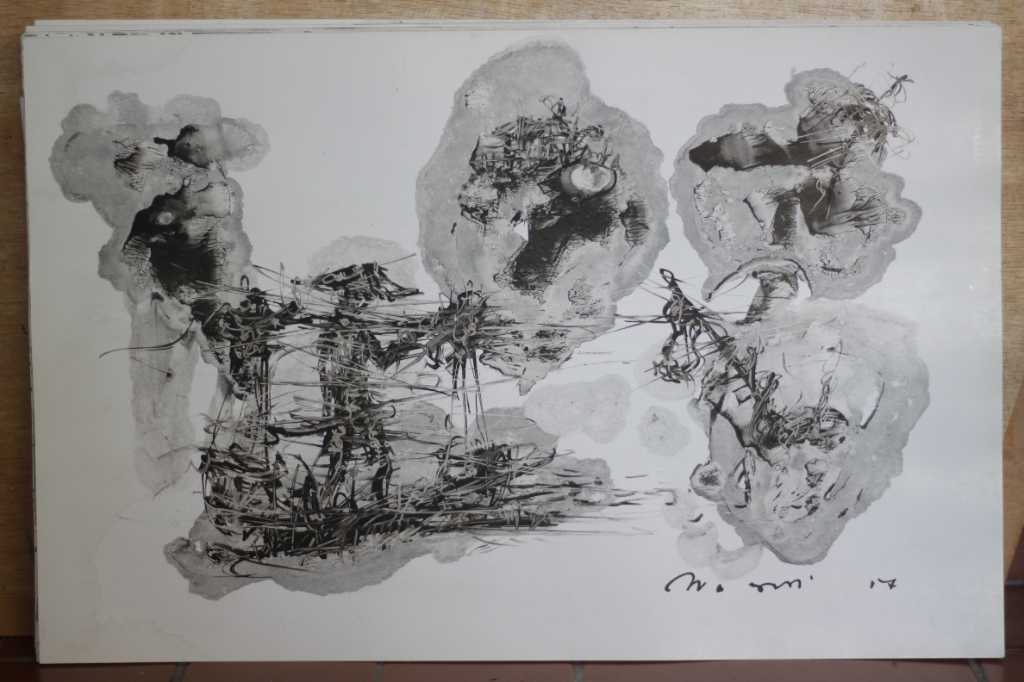 Lukisan akrilik ,tinta diatas kertas ( Pemikul )