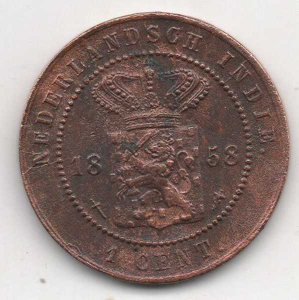A2517 Koin Kuno Ned Indie 1 Cent tahun 1858 Sesuai Gambar Ready