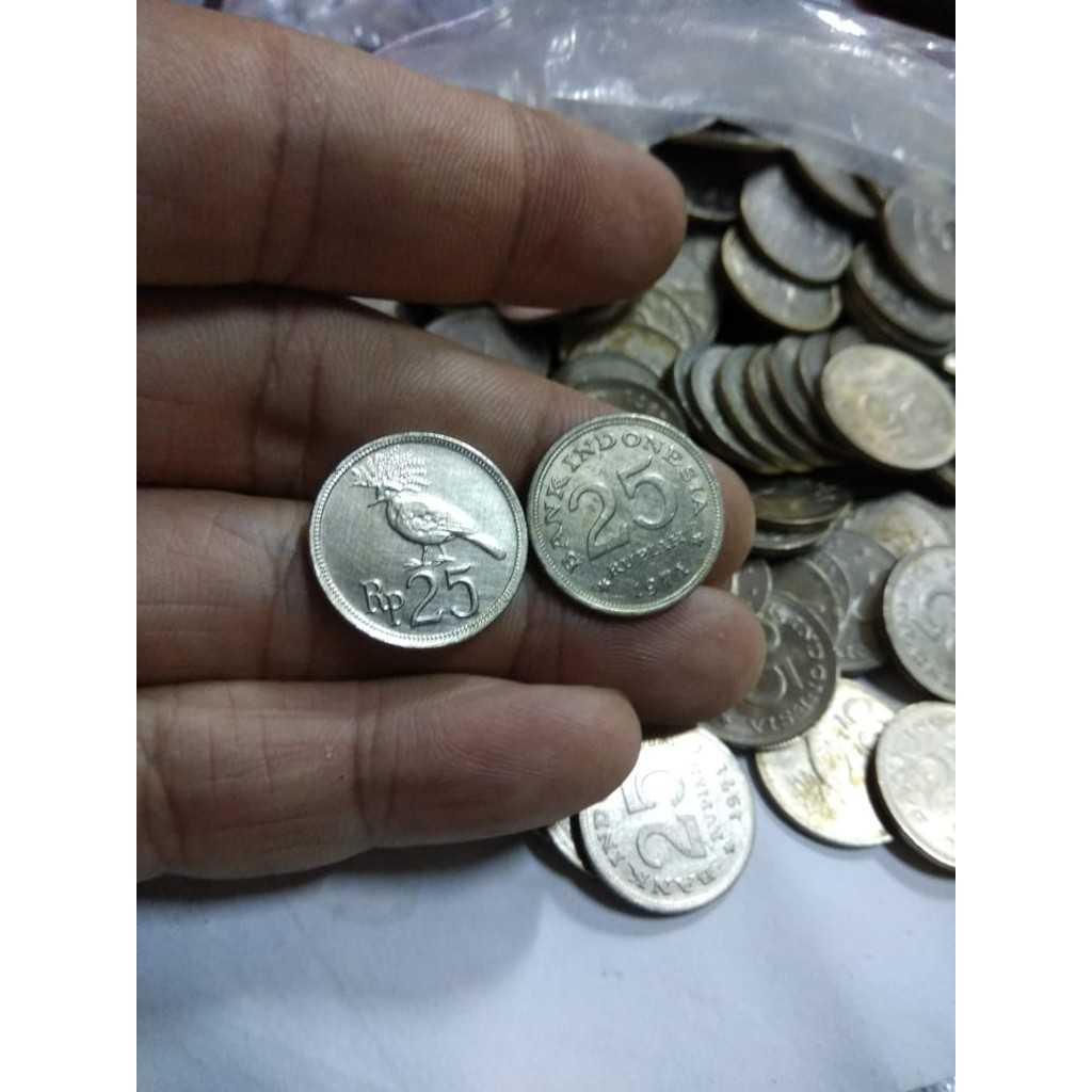 X007 Per 1 Keping Koin Kuno 25 Rupiah Tahun 1971 Sudah Di Bersihkan