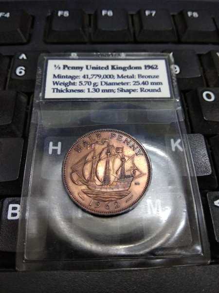 X522 Great Britain - Inggris Half Penny tahun 1962 Detil Oke Sesuai gambar