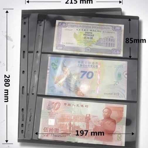 Refill uang kertas perangko mingt hitam sekat 3 baris bijian eceran