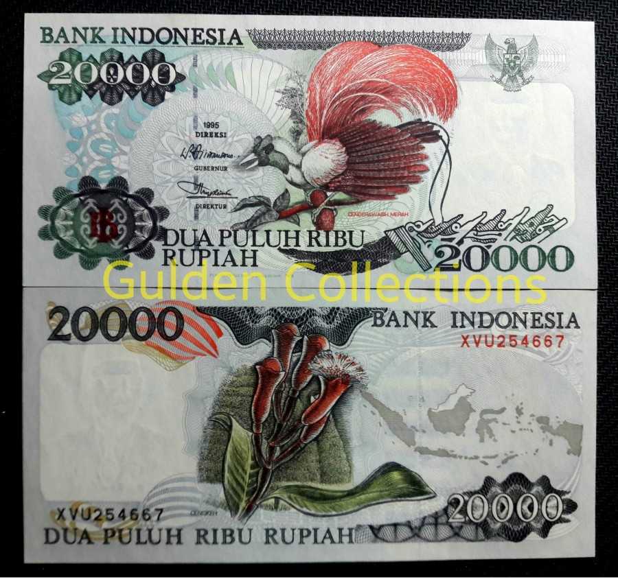 Uang Kuno Indonesia 20000 Cendrawasih UNC