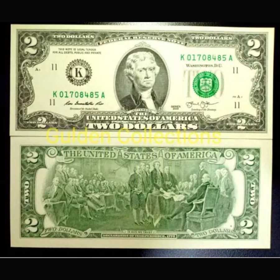 UANG KUNO AMERIKA 2 DOLLAR USD 2017 KOLEKSI