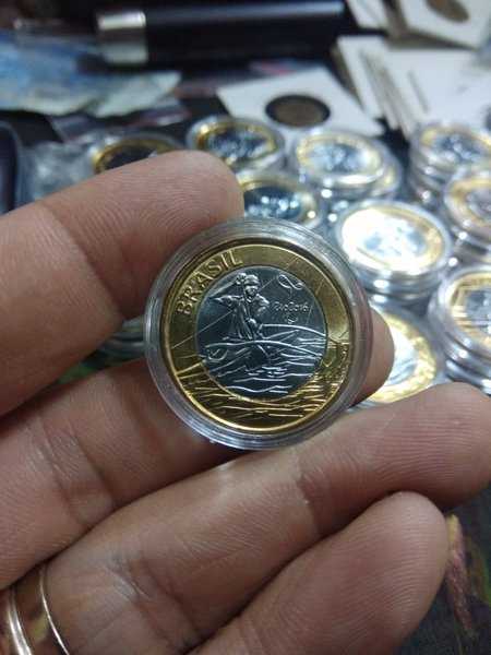 A1064 Brazil Bimetal Commemorative Olympic Tinju Unc Dalam Kapsul