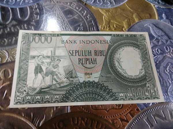 BL 1948 indonesia 10000 rupiah 1964 bekas pakai sesuai gambar