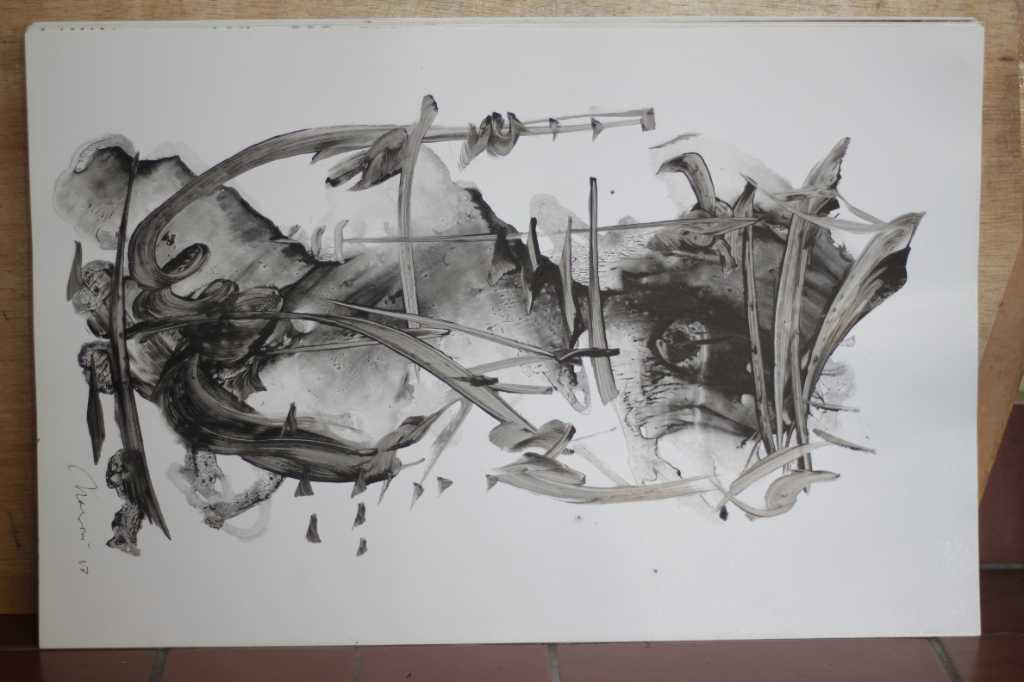 Lukisan tinta diatas kertas ( Membentuk )