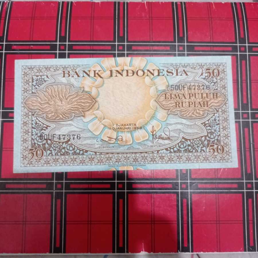 uang kuno 50 bunga tahun 1959