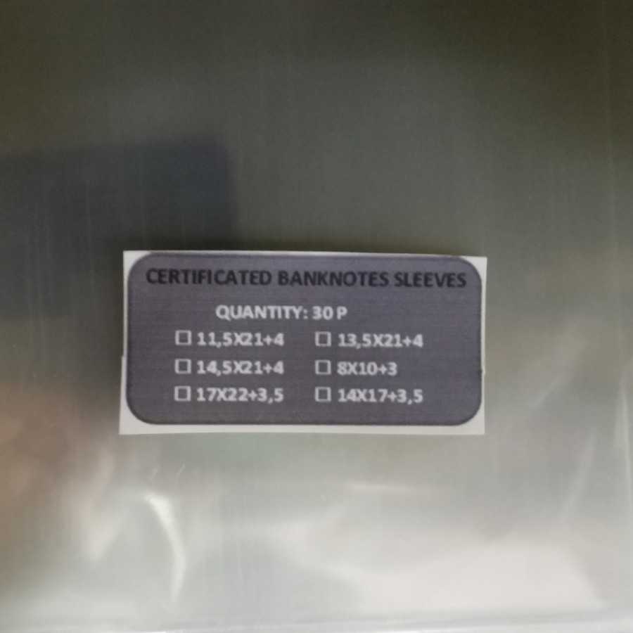 Plastik opp pelindung uang bersertifikat PMG PCGS lem 11,5 x 21+4 cm
