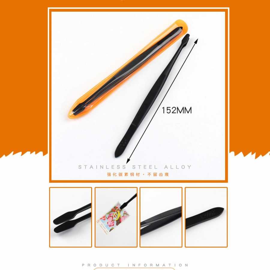 Pinset uang kertas perangko PCCB hitam 152 mm