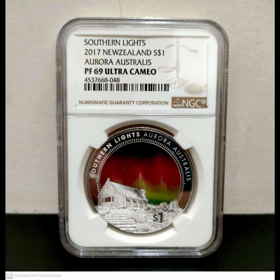 New Zealand 1 Dollars 2017 1 Oz Aurora Australialis NGC PF 69 Limited