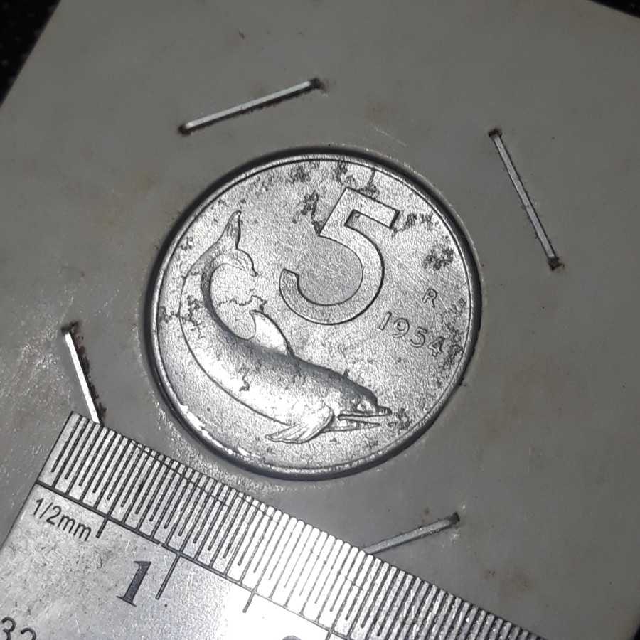 Italia ( Italy ) - 5 Lire 1954 : Koin / Asing / Kuno