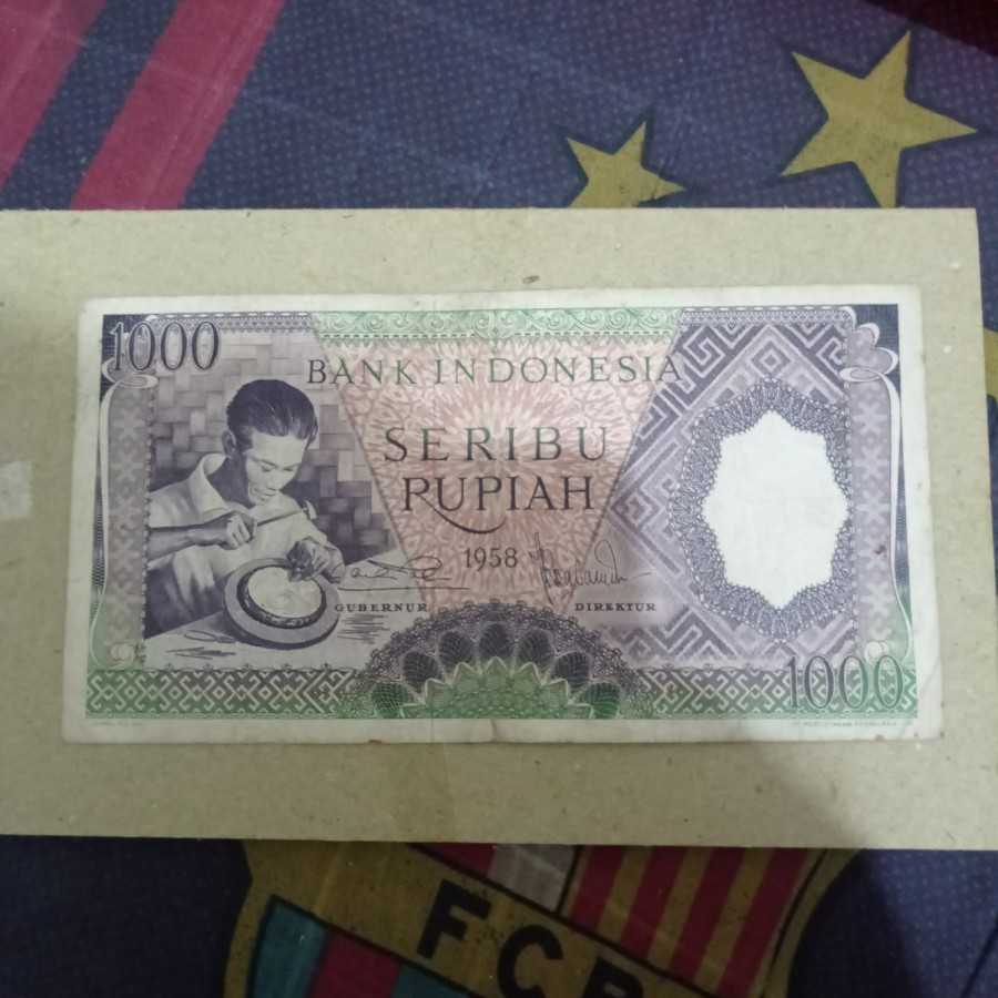 uang kuno 1000 pekerja kondisi vf