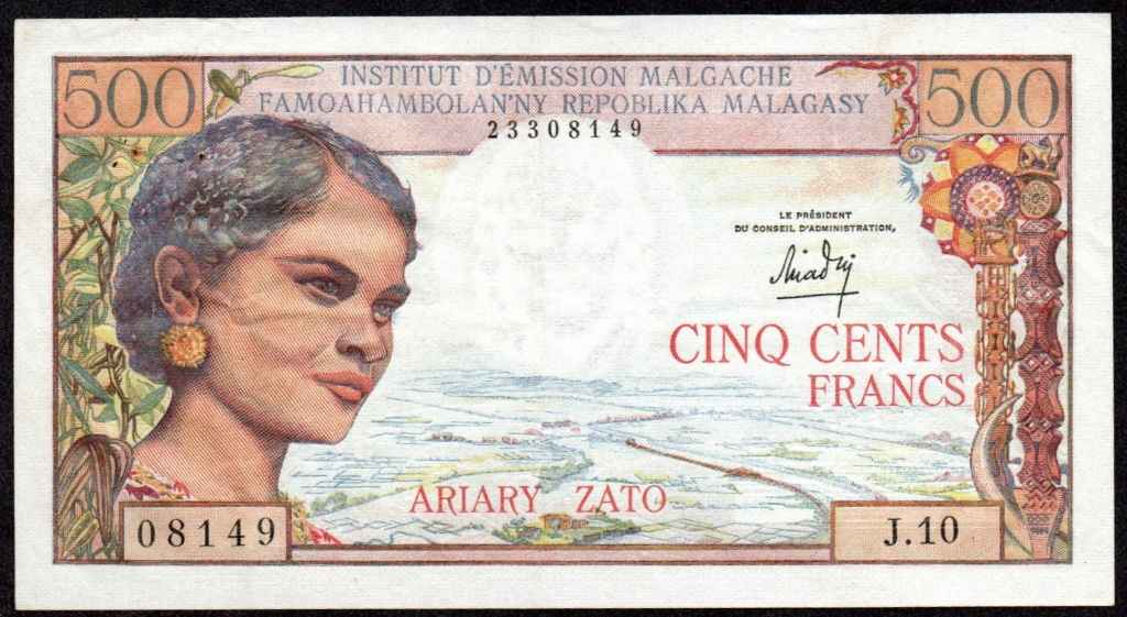 Madagascar 500 Francs (1964)