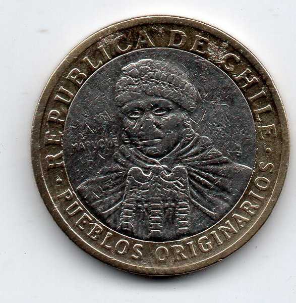 A1719 Chili Chile 100 pesos Bimetal Bekas Pakai Sesuai Gambar