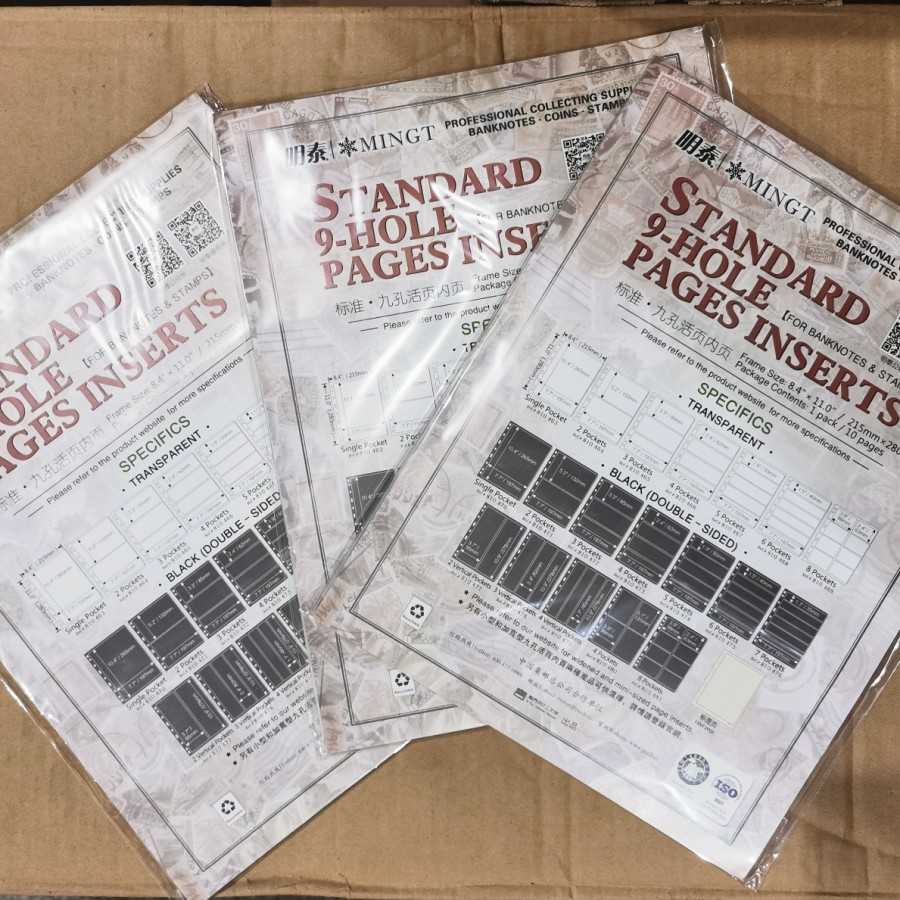 Refill uang kertas perangko mingt bening sekat 4 baris transparan