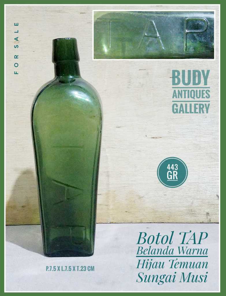 Botol TAP Hijau Belanda Temuan Sungai Musi