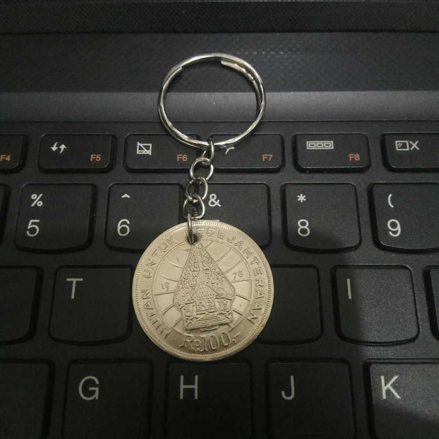 koin kuno 100 rupiah tahun 1978 (tipis) gantungan kunci