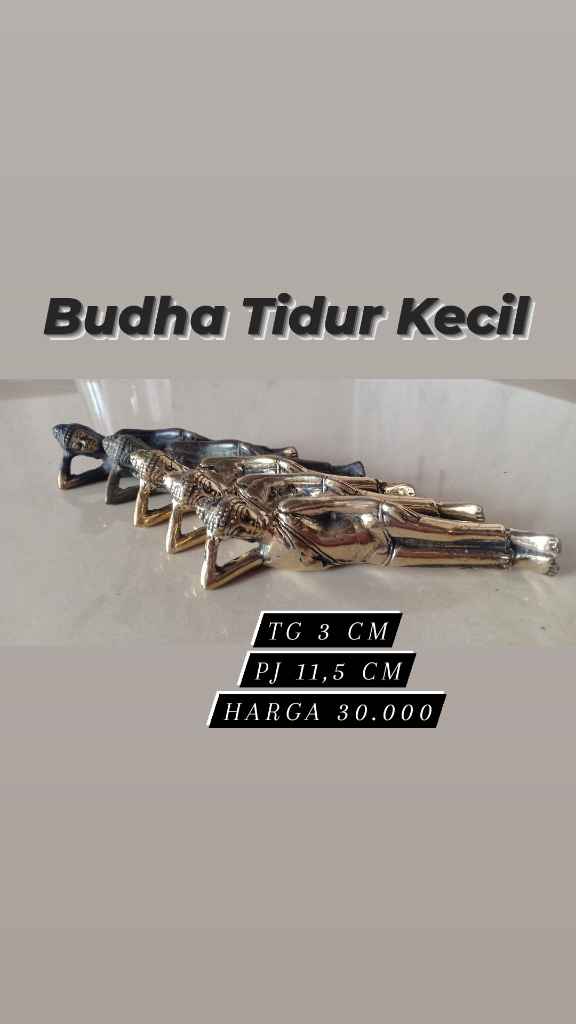 Miniatur Budha Tidur Bahan Kuningan