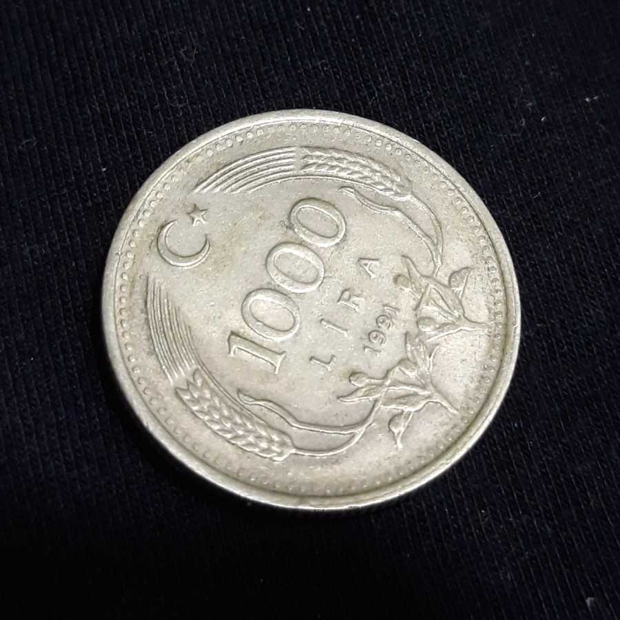 Turki ( Turkey ) - 1000 Lira 1991 : Koin / Asing / Kuno