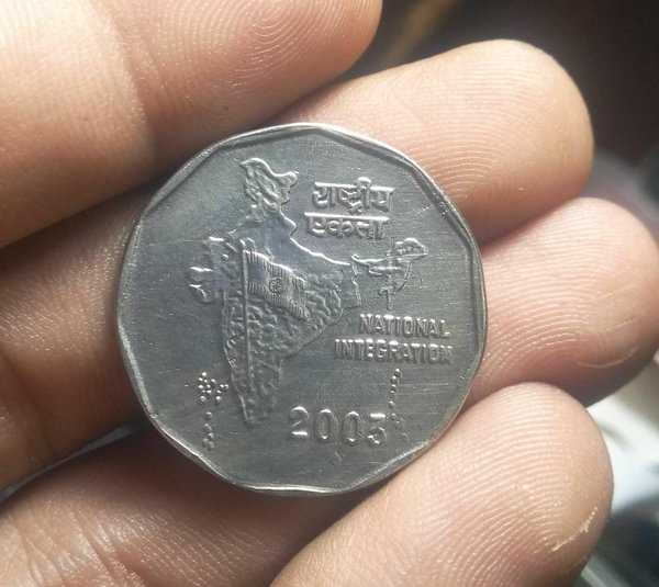 A 1891 Koin Kuno 2 Rupees India Bekas Pakai Kondisi Sesuai Gambar