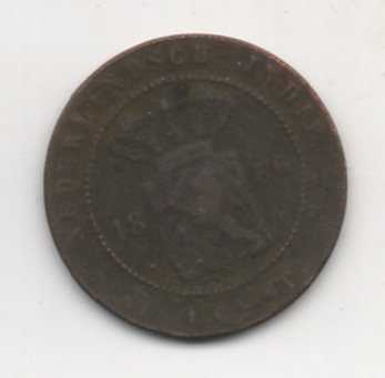 Netherlands Indies 1 Cent Tahun 1857 Bekas - Pakai Sesuai Gambar