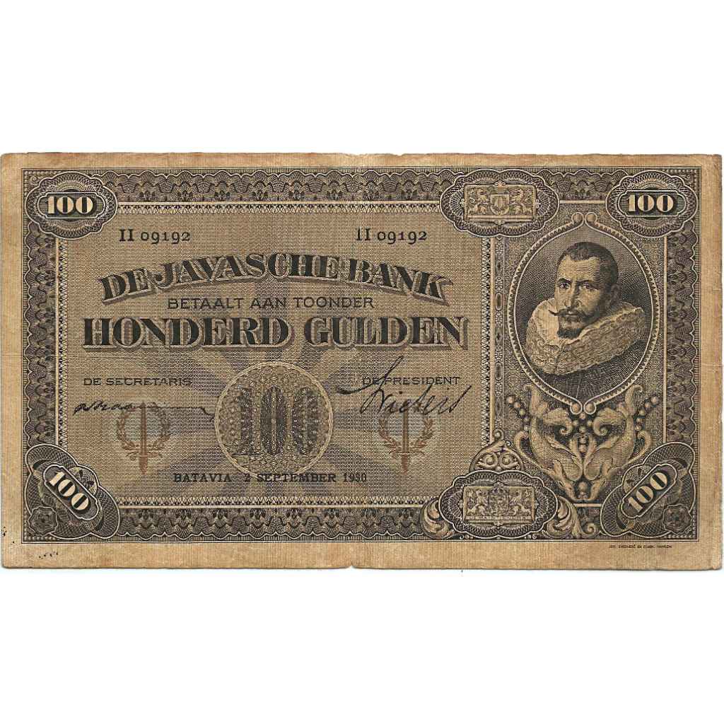 Uang Kuno Indonesia 1930 (Coen Nederlandsch Indie) 100 Gulden