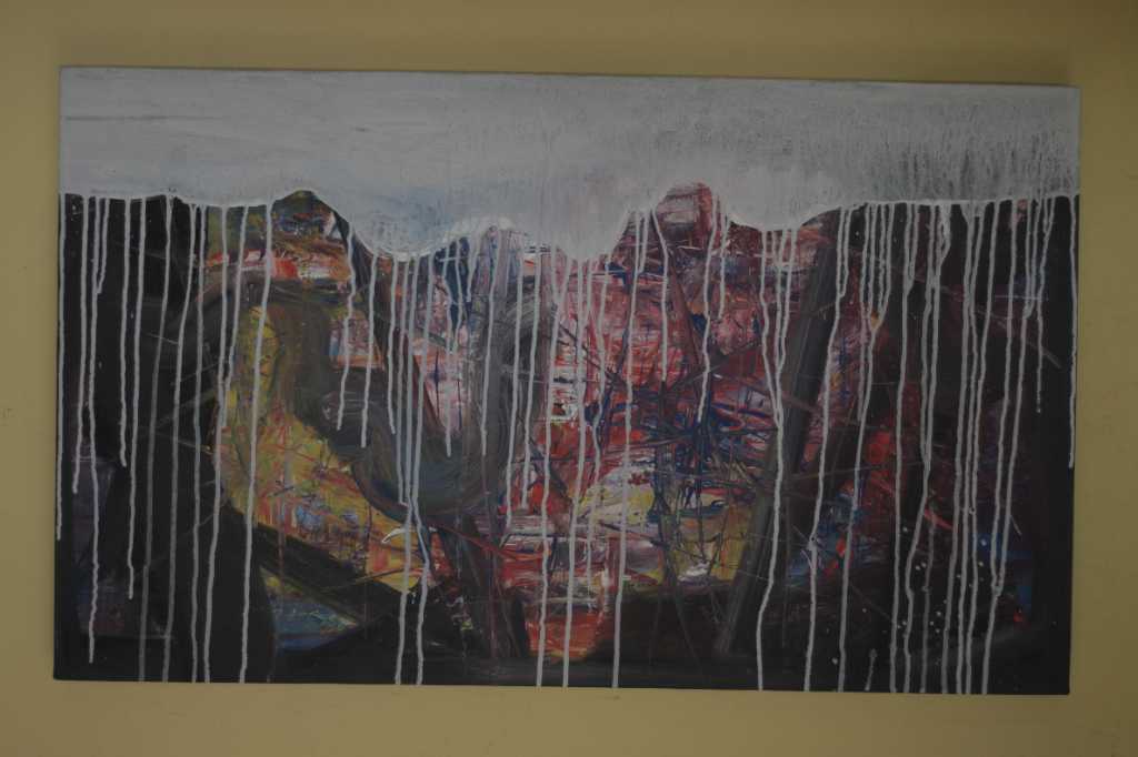 Lukisan Akrilik di atas kanvas ( Hujan Putih 2 )