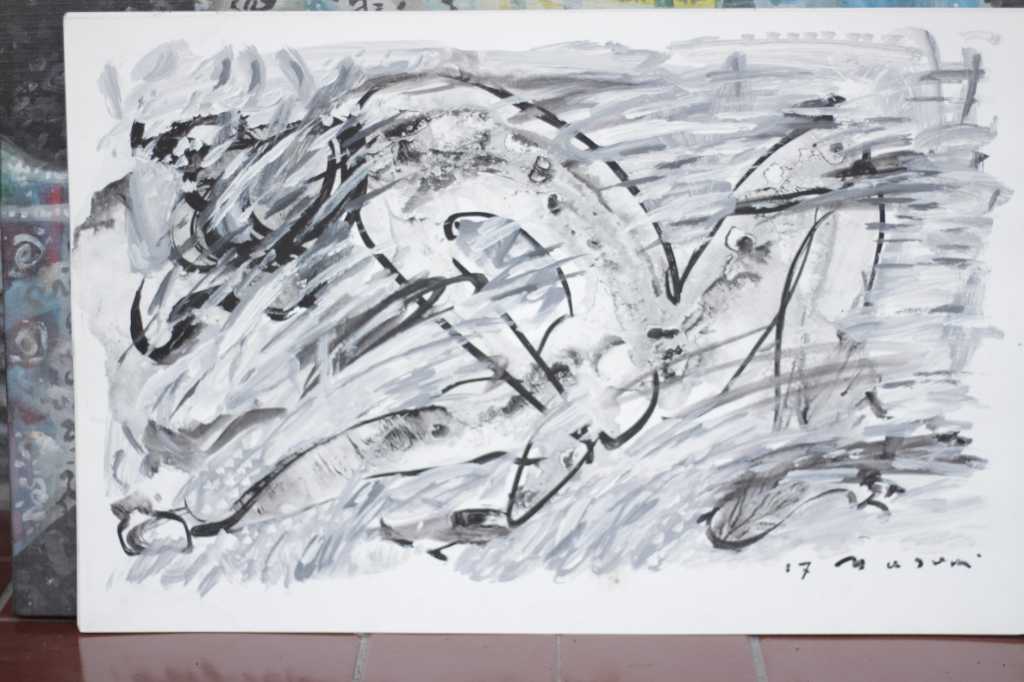 Lukisan tinta diatas kertas ( Gerak II )