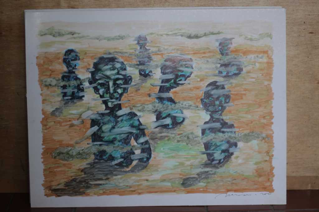 Lukisan Spidol diatas Kertas ( Melintas )