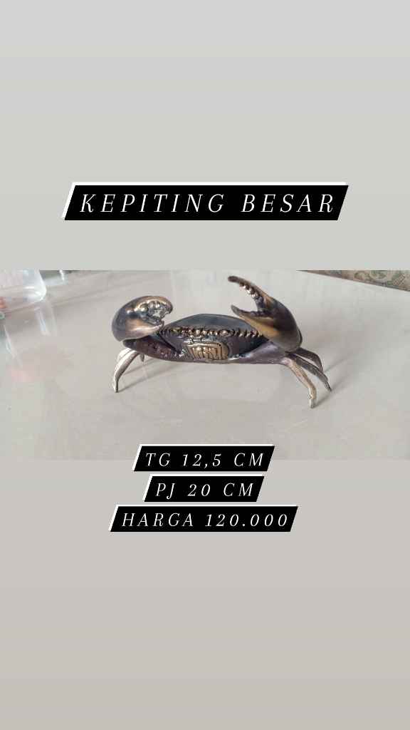 Miniatur Kepiting Bahan Tembaga Dan Perak
