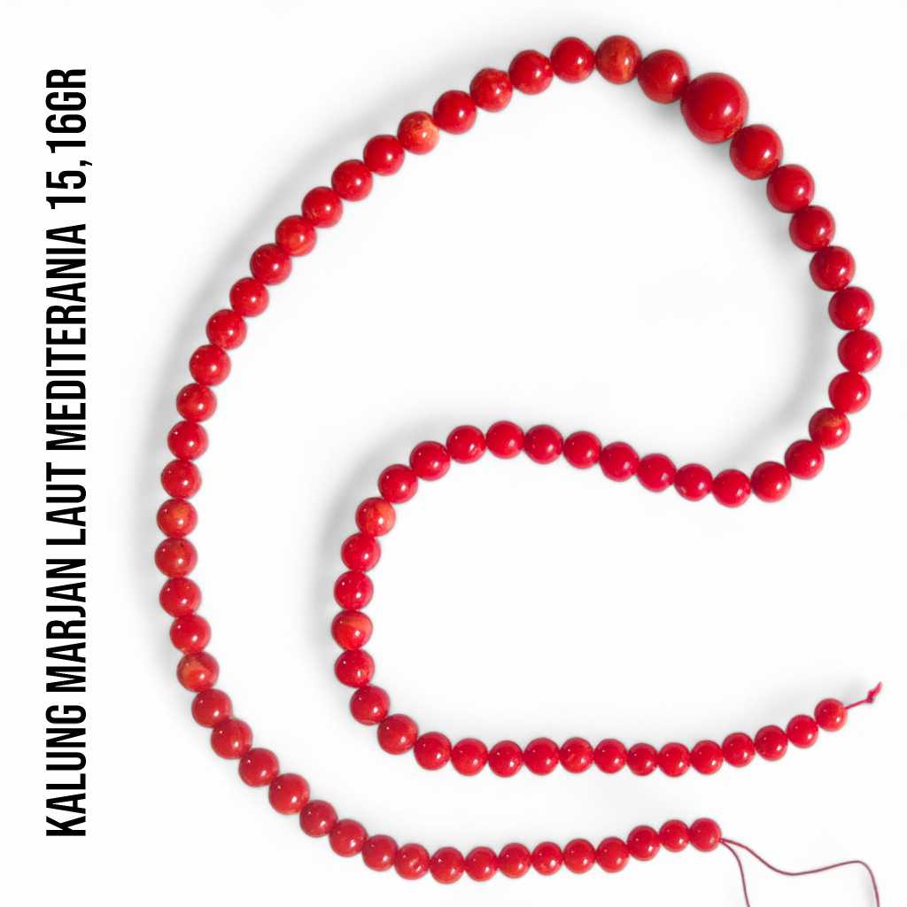 Kalung Marjan Corallium Rubrum Asli Laut Mediterania 15,16 Gram