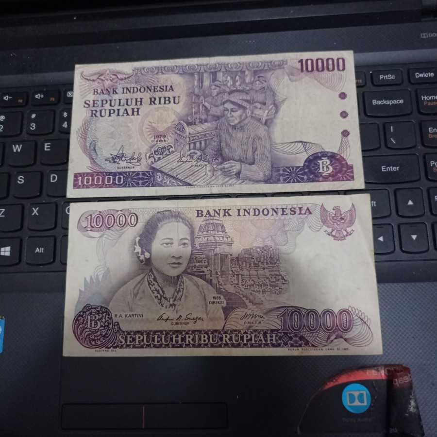set uang kuno 10000 beda generasi ekonomis